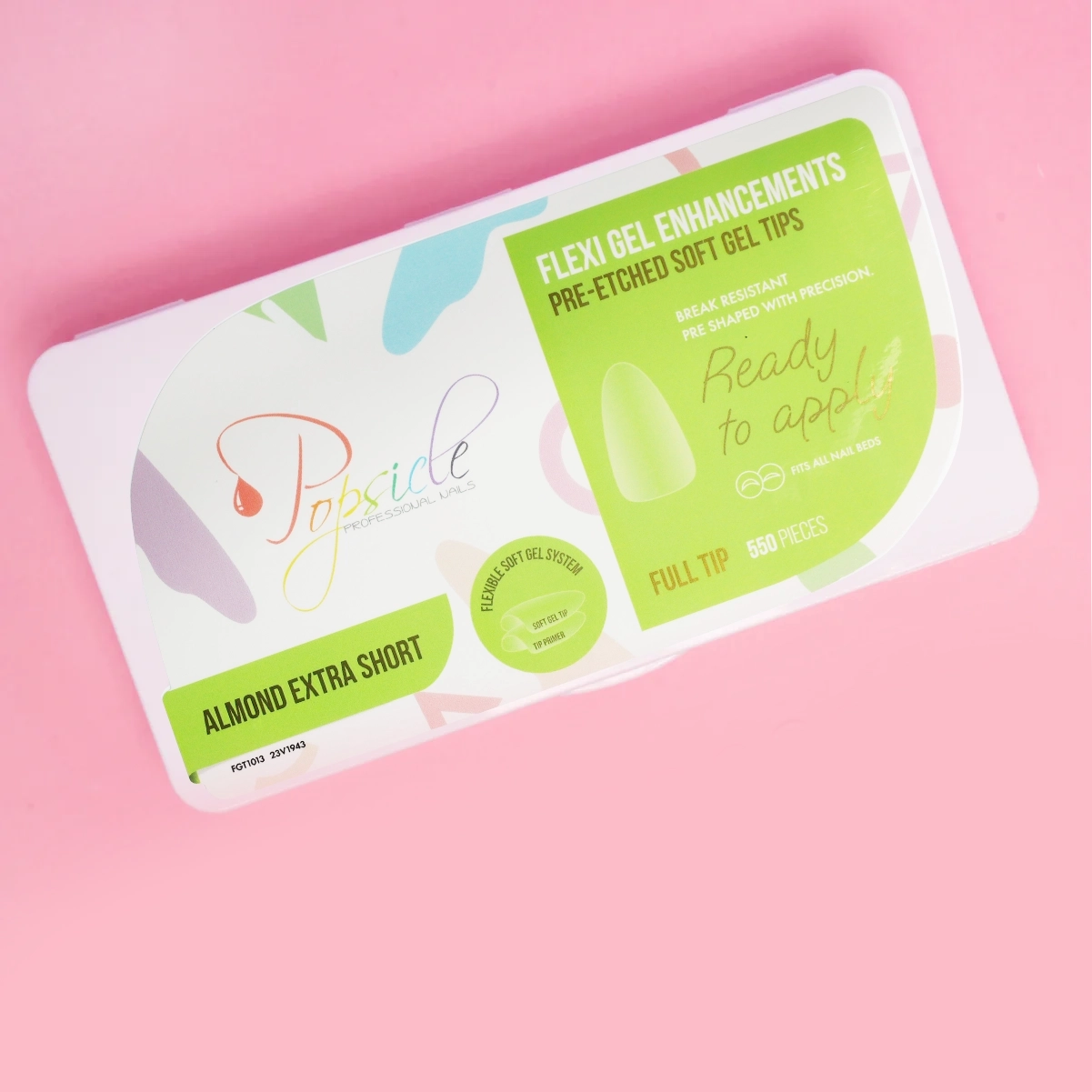 Almond Extra Short Pre-Etched Full Cover Flexi Gel Soft Gel Tips