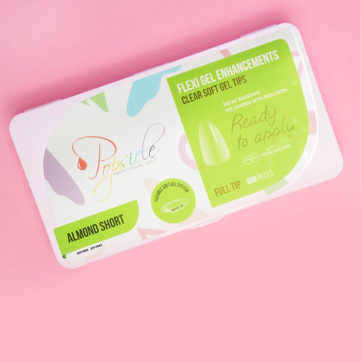 Almond Short Pre-Etched Full Cover Flexi Gel Soft Gel Tips