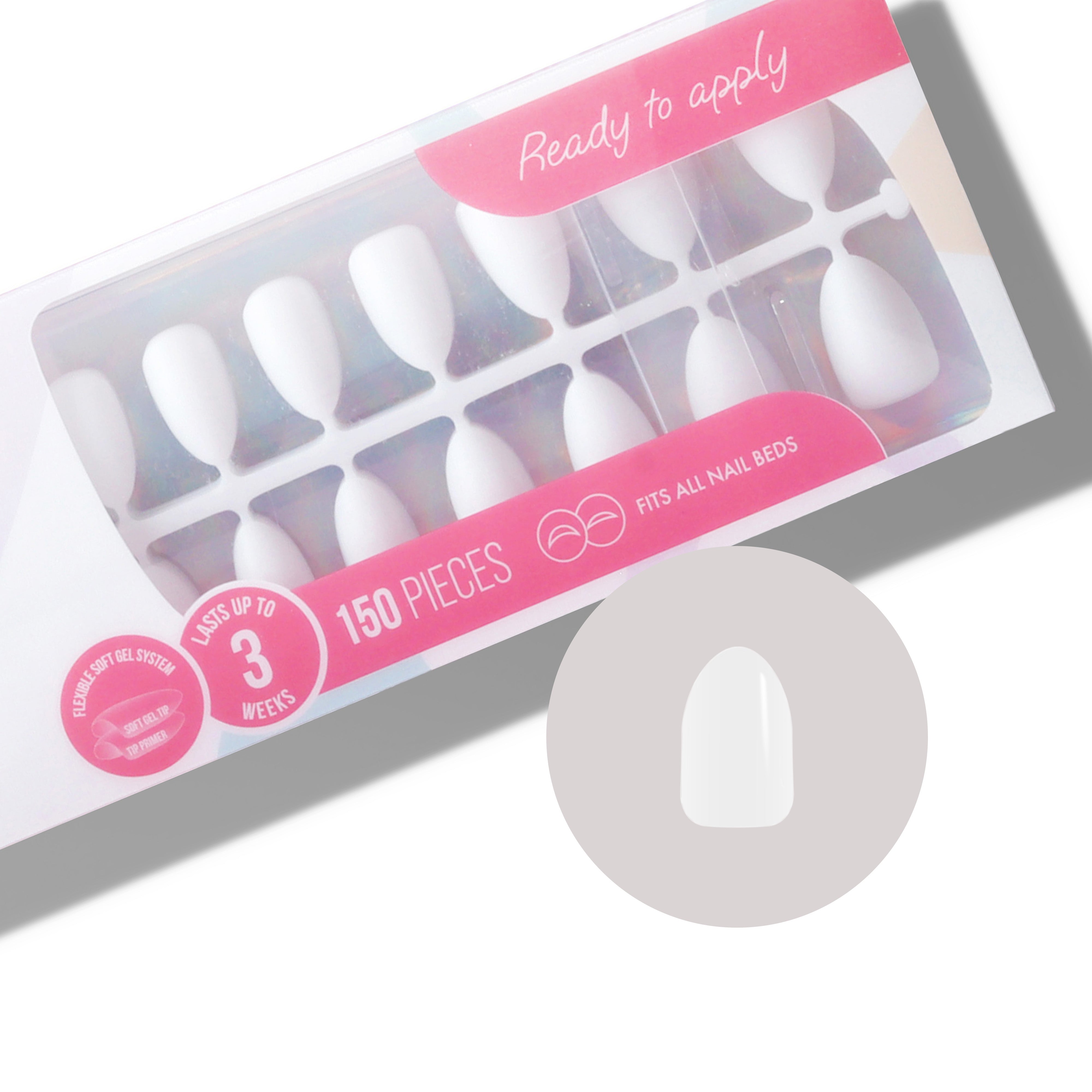 Milky White Almond Short Flexi Soft Gel