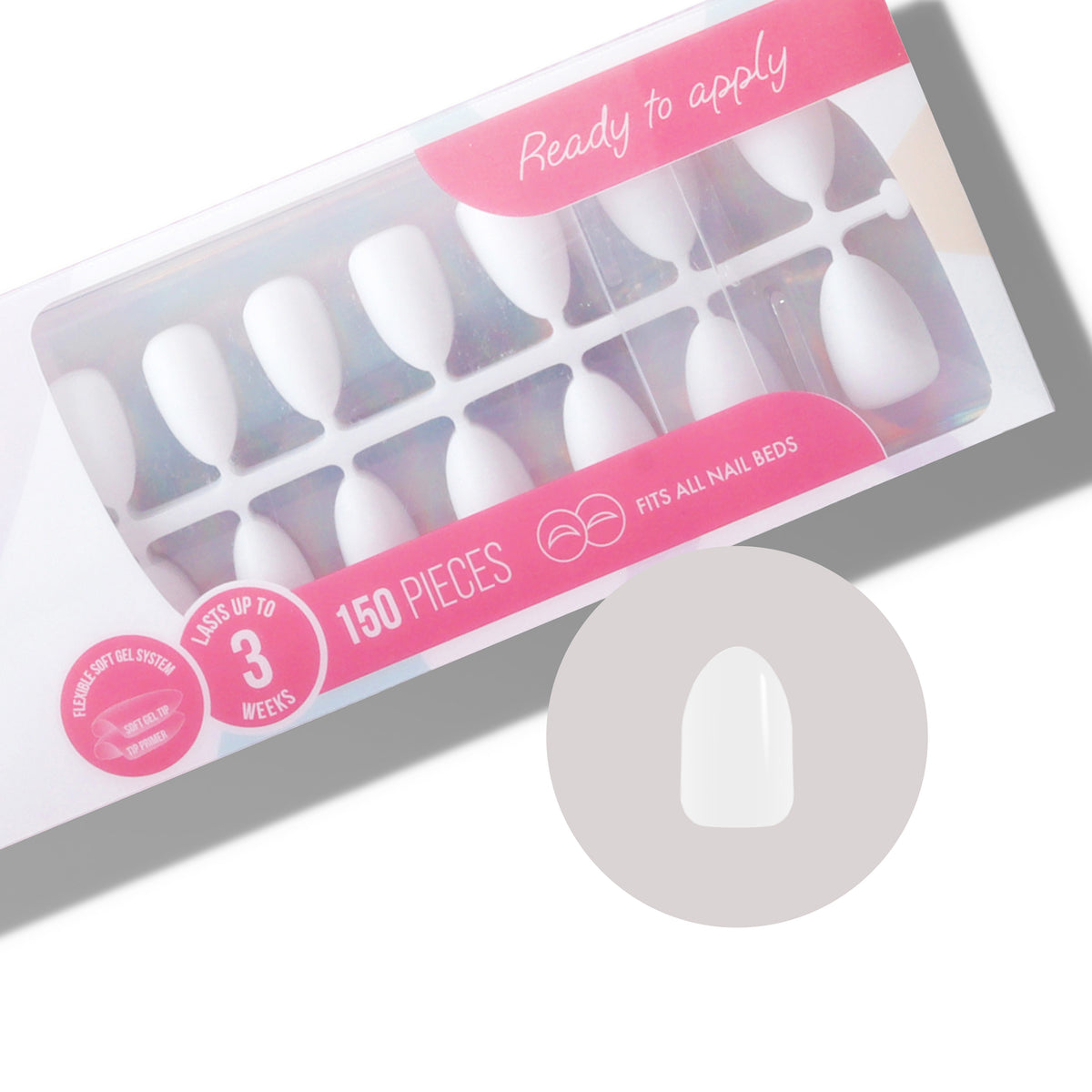 Milky White Almond Short Flexi Soft Gel