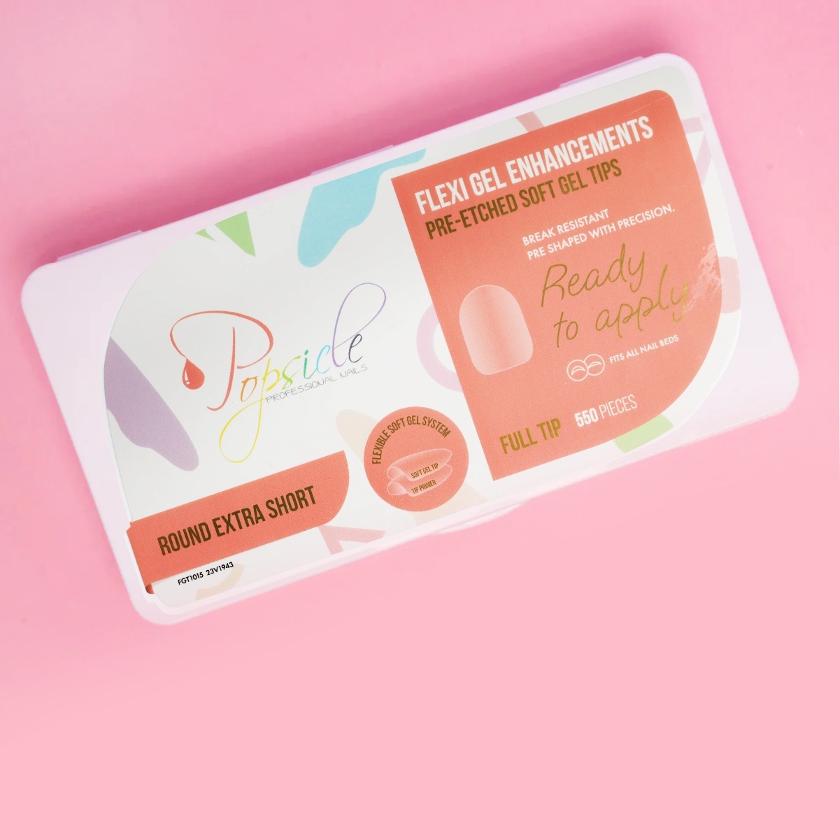 Round Extra Short Pre-Etched Full Cover Flexi Gel Soft Gel Tips