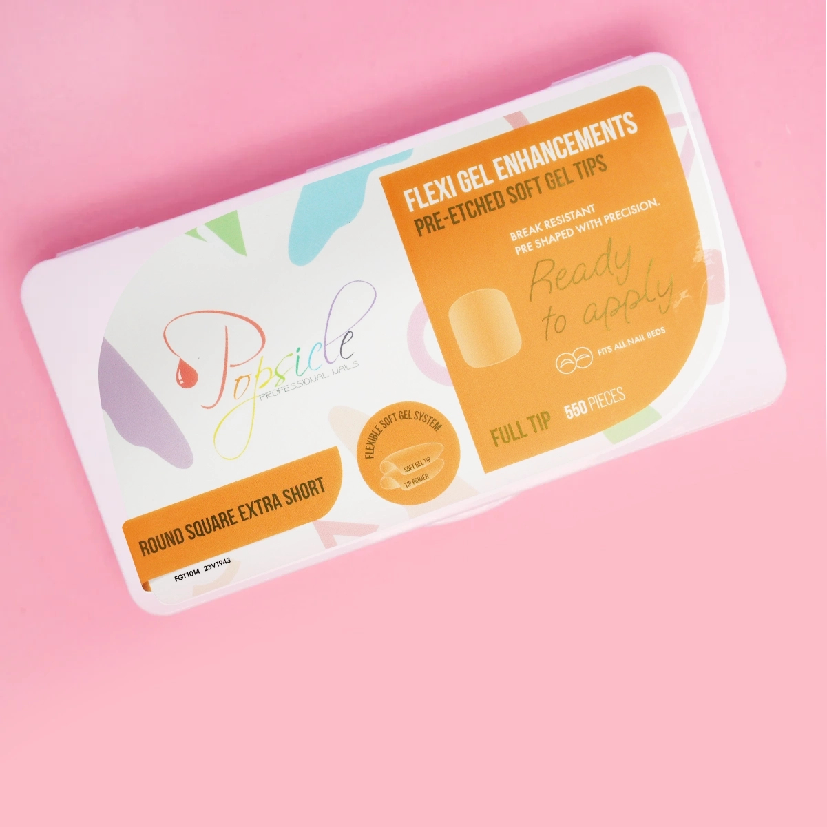 Round Square Extra Short Pre-Etched Full Cover Flexi Gel Soft Gel Tips