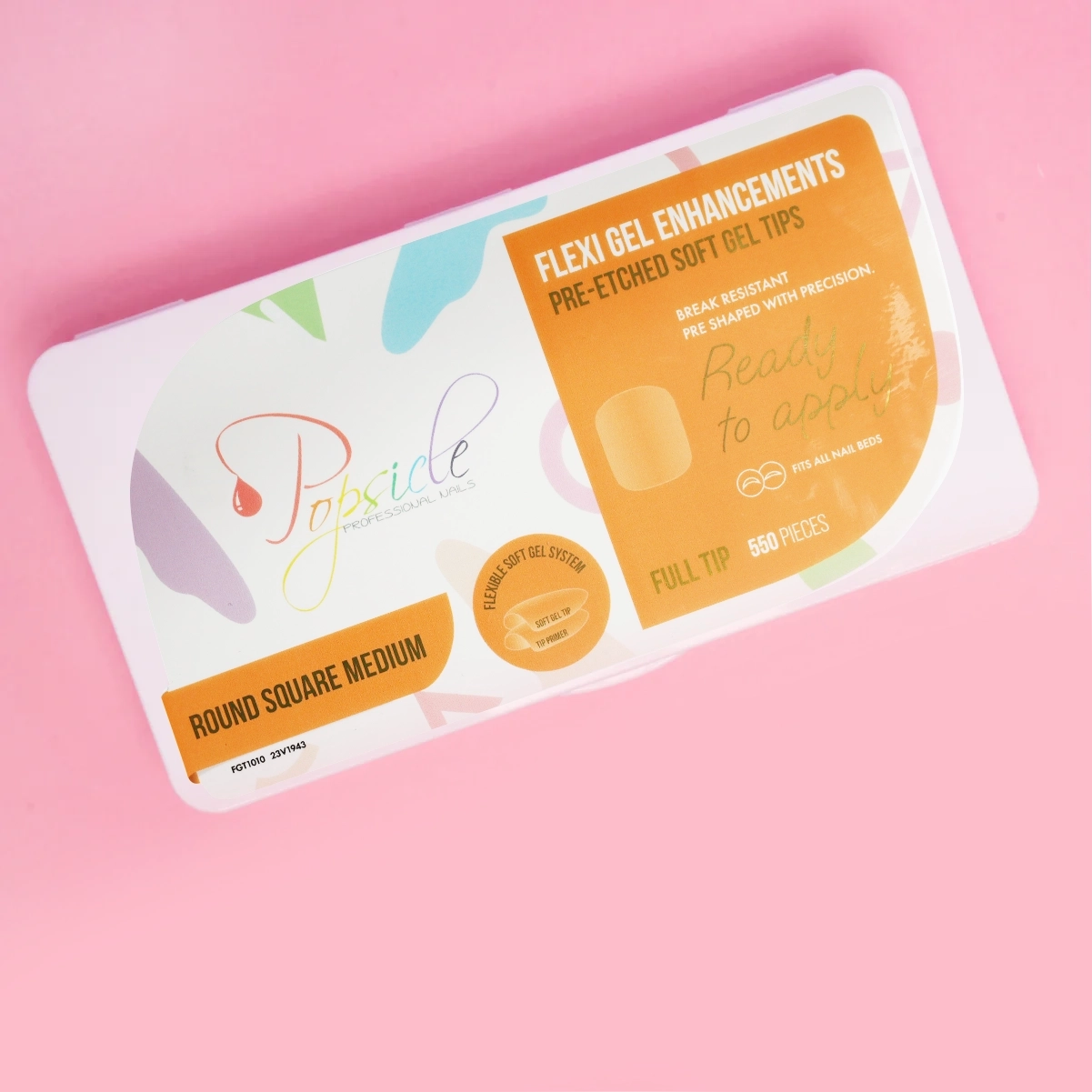 Round Square Medium Pre-Etched Full Cover Flexi Gel Soft Gel Tips