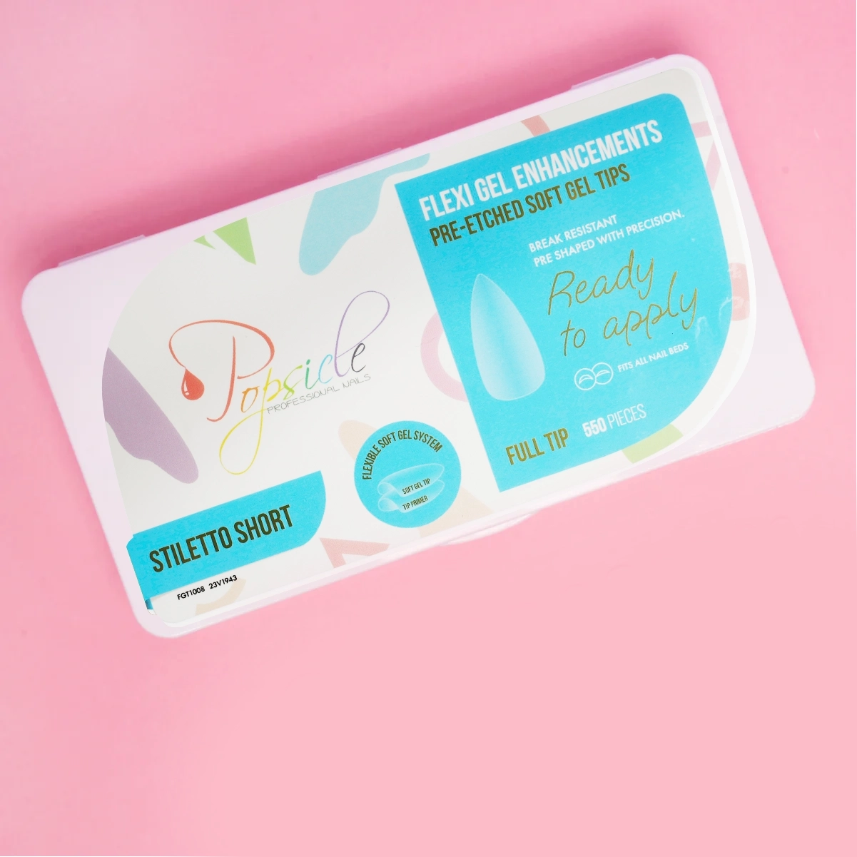 Stiletto Short Pre-Etched Full Cover Flexi Gel Soft Gel Tips