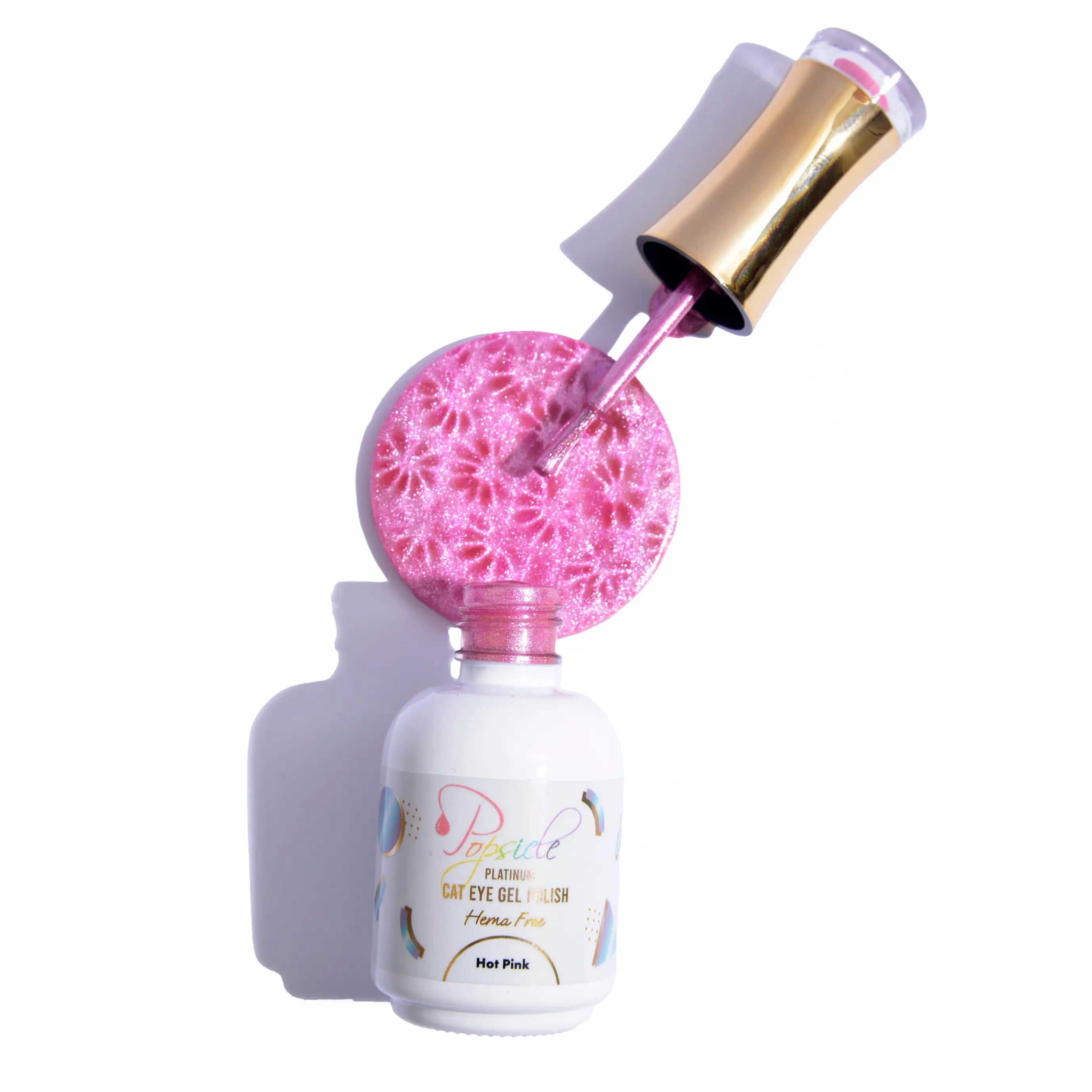 Hot Pink HEMA Free Platinum Cat Eye Gel Polish